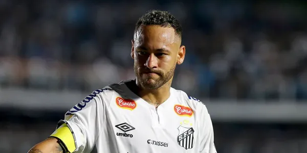 A reação de Neymar no vestiário do Santos (Foto: Santos)