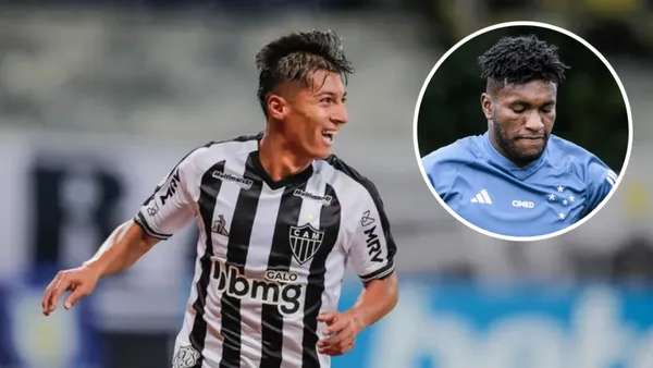 Alan Franco em ação pelo Atlético-MG e José Cifuentes no Cruzeiro