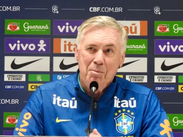 Ancelotti, técnico da Seleção Brasileira. Foto: Gabriel Machado/AGIF