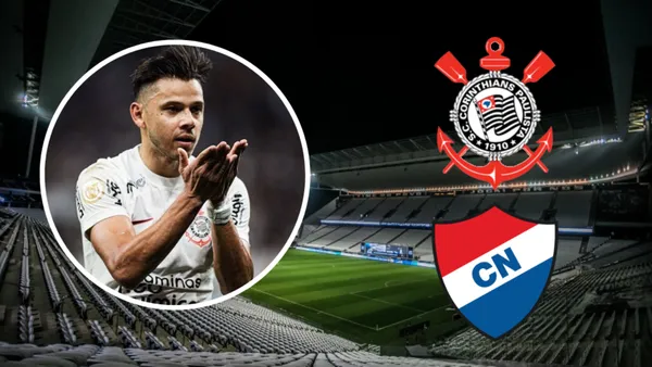 Ángel Romero comemorando pelo Corinthians