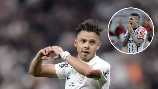 Ángel Romero e Paolo Guerrero em ação pelo Corinthians