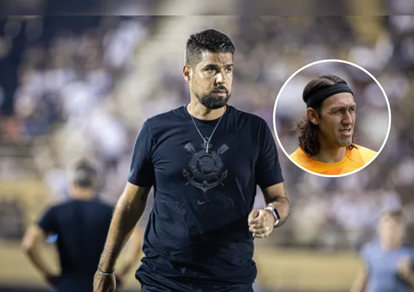 António Oliveira e ao lado o goleiro Cássio