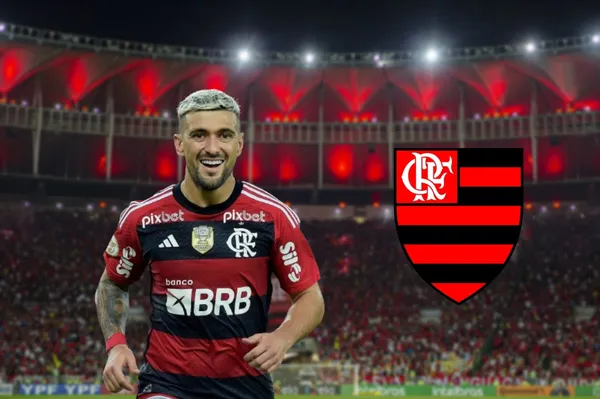 Arrascaeta com a camisa do Flamengo