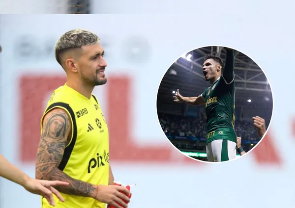 Arrascaeta e ao lado Raphael Veiga