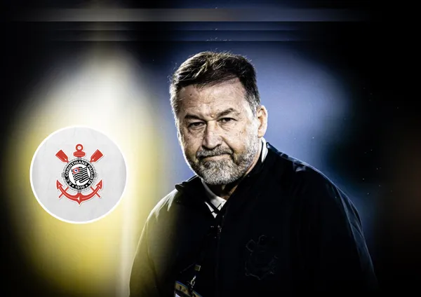 Augusto Melo e o escudo do Corinthians