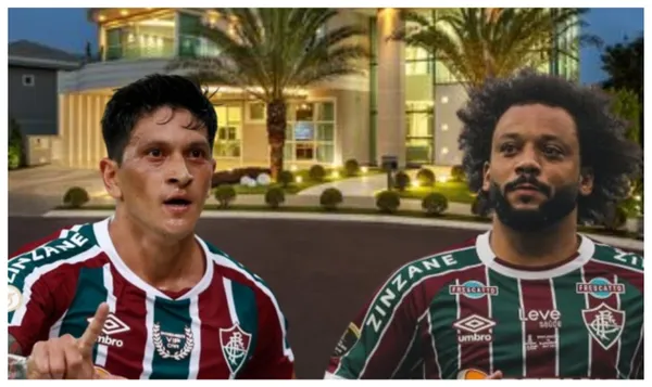 Cano e Marcelo com a camisa do Fluminense