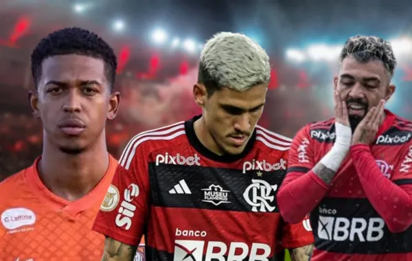 Carlinhos com a camisa do Nova Iguaçu, Pedro com a camisa do Flamengo e Gabigol com a camisa do Flamengo