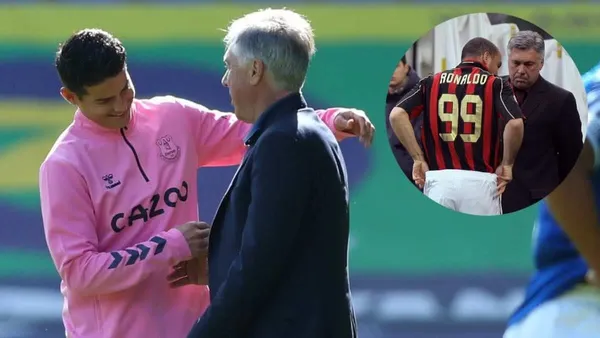 Carlo Ancelotti e James Rodríguez voltaram a se encontrar no Everton e agora se divertem na Inglaterra