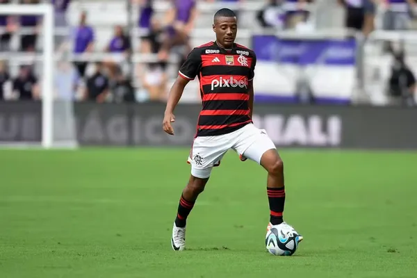De la Cruz em Orlando x Flamengo — Foto: Marcelo Cortes/Flamengo