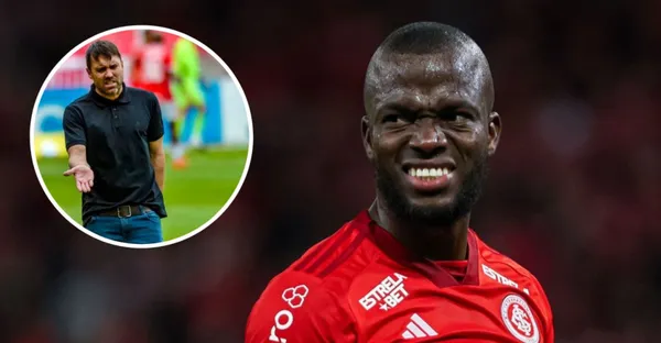 Eduardo Coudet e Enner Valencia no Internacional