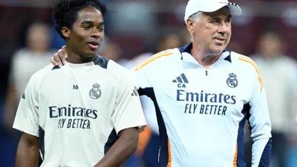 Endrick e Carlo Ancelotti no Real Madrid