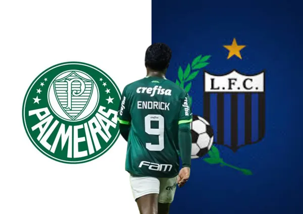 Endrick, escudo do Palmeiras e do Liverpool