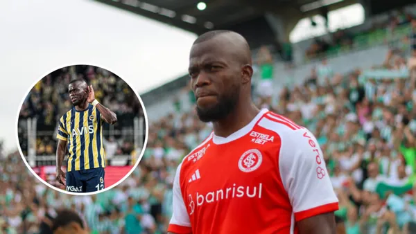 Enner Valencia em ação pelo Fenerbahçe e com a camisa do Inter