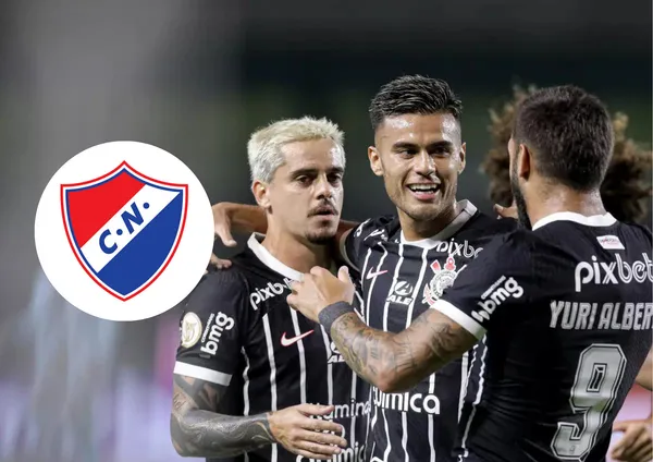 Equipe do Corinthians e escudo do Nacional