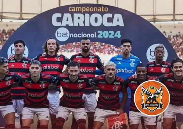 Equipe Flamengo e escudo do Nova Iguaçu