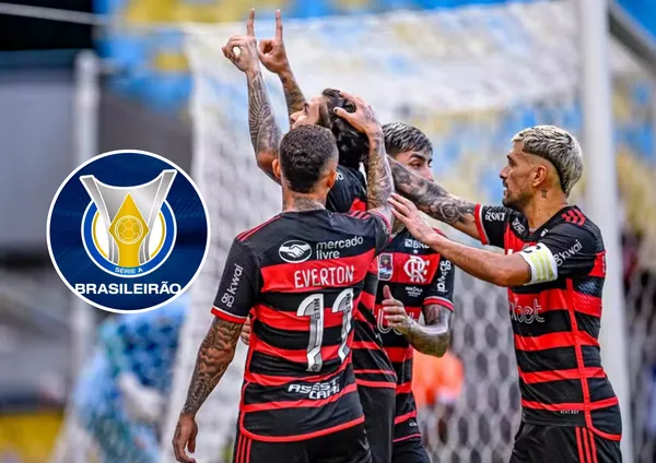 Equipe Flamengo no Cariocão e o logo do Brasileirão