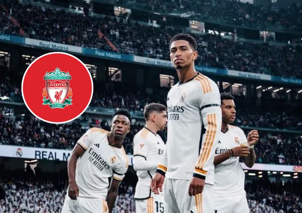 Equipe Real Madrid e escudo do Liverpool