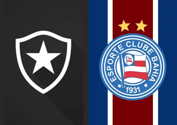 Escudo do Botafogo e ao lado o escudo do Bahia