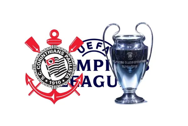 Escudo do Corinthians e a Taça da Liga dos Campeões