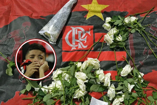 Escudo do Flamengo em meio ao luto