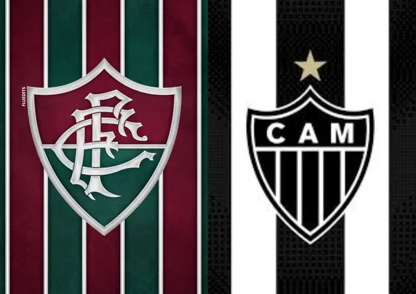 Escudo do Fluminense e ao lado o escudo do Atlético-MG