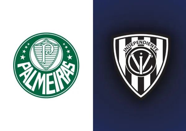 Escudo do Palmeiras e ao lado o escudo do Del Valle