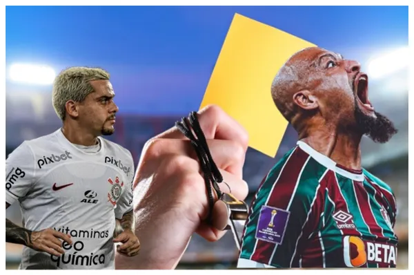 Fagner com a camisa do Corinthians e Felipe Melo com a camisa do Fluminense