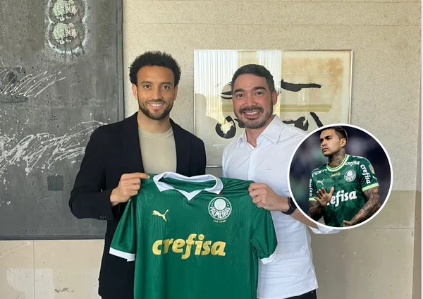 Felipe Anderson com Leonardo Holanda e Dudu ao lado