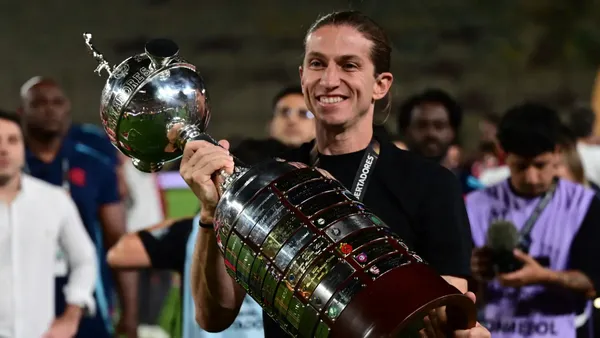 Filipe Luís, campeão da Libertadores pelo Flamengo. Foto: Rodrigo Valle/Getty Images