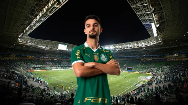Flaco López com a camisa do Palmeiras