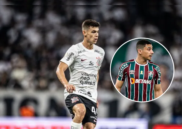 Gabriel Moscardo, do Corinthians, e ao lado André, do Fluminense