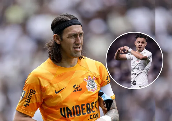 Goleiro Cássio e Ángel Romero ao lado