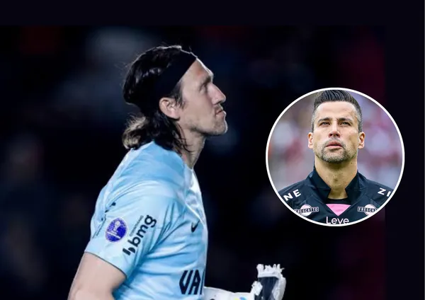 Goleiro Cássio e ao lado o goleiro Fábio do Fluminense