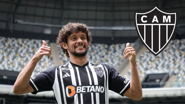 Gustavo Scarpa durante apresentação no Atlético-MG