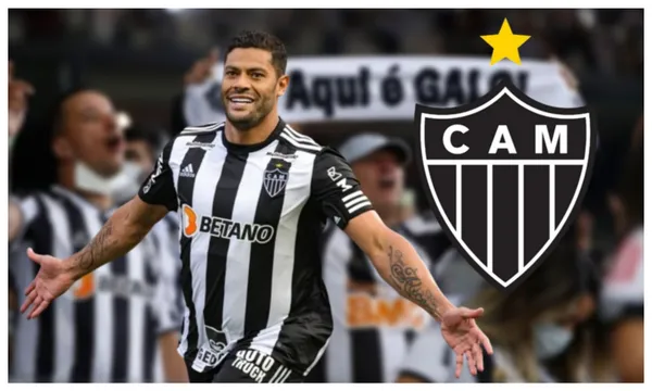 Hulk com a camisa do Atlético-MG e o escudo do Atlético-MG