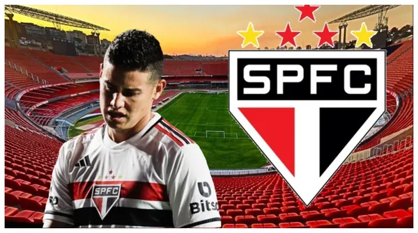 James com a camisa do São Paulo