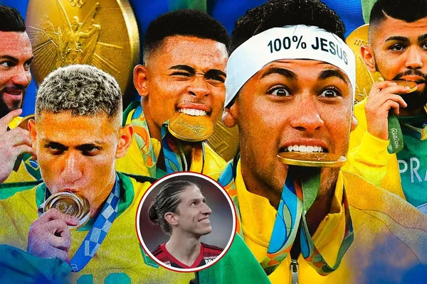 Jogadores brasileiros comemoram conquista