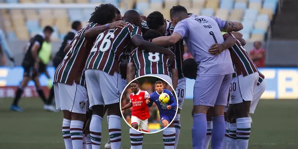 Jogadores do Fluminense antes de clássico contra o Vasco