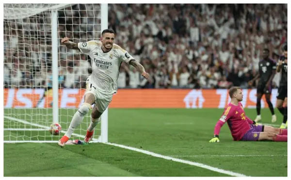 Joselu comemorando o gol da vitória