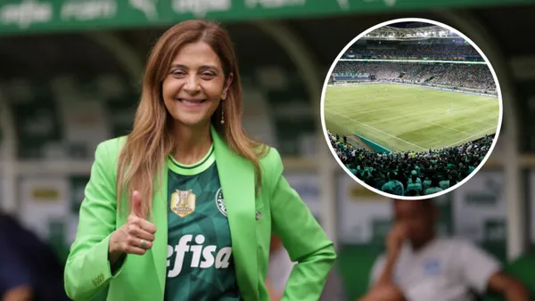 Leila Pereira com a camisa do Palmeiras