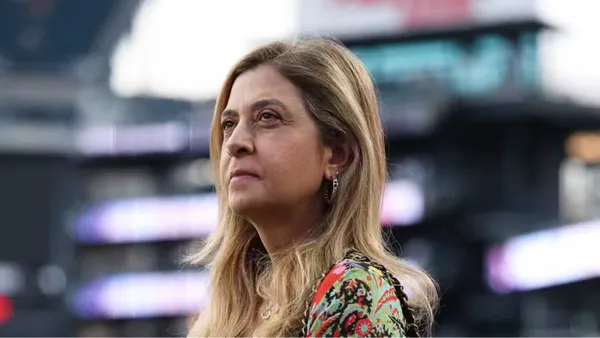 Leila Pereira, presidente do Palmeiras. Foto: AFP