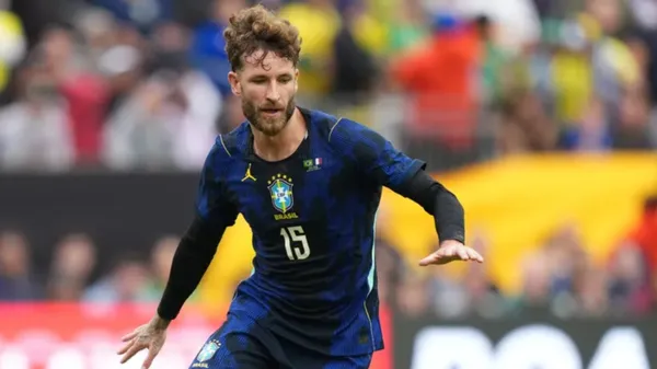Léo Pereira atuando pela Seleção Brasileira. (Photo by Michael Owens/Getty Images)