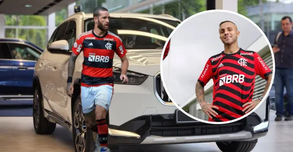 Léo Pereira e Everton Cebolinha com a camisa do Flamengo