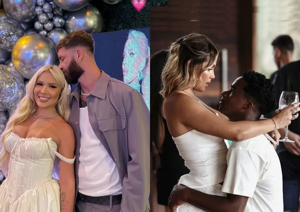 Léo Pereira e Karoline, e Endrick e Gabriely Miranda