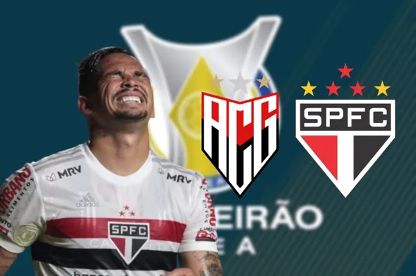 Luciano com a camisa do São Paulo e os exudos do Atlético-GO e São Paulo