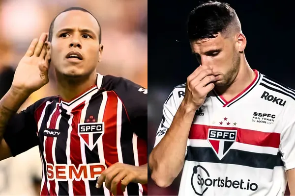 Luis Fabiano e Calleri com a camisa do São Paul