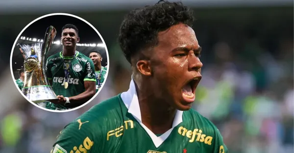 Luis Guilherme e Endrick em ação pelo Palmeiras