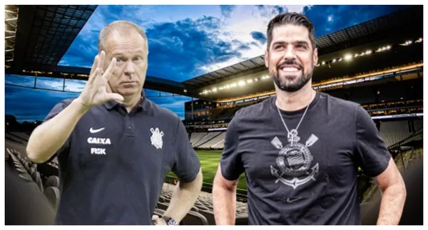 Mano Menezes e António Oliveira com a camisa do Corinthians