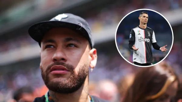 Neymar ao lado de CR7 com a camisa da Juventus