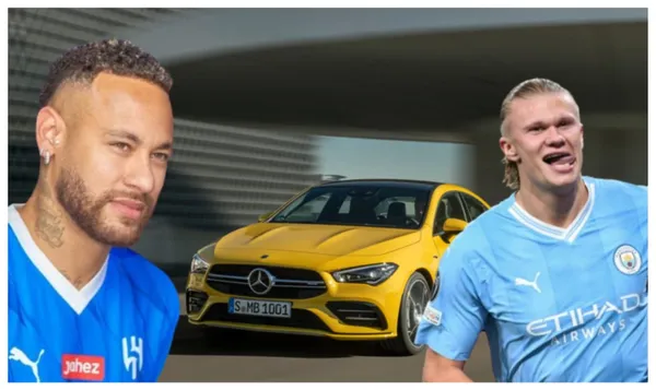 Neymar com a camisa do Al-Hilal e Haaland com a camisa do Manchester City